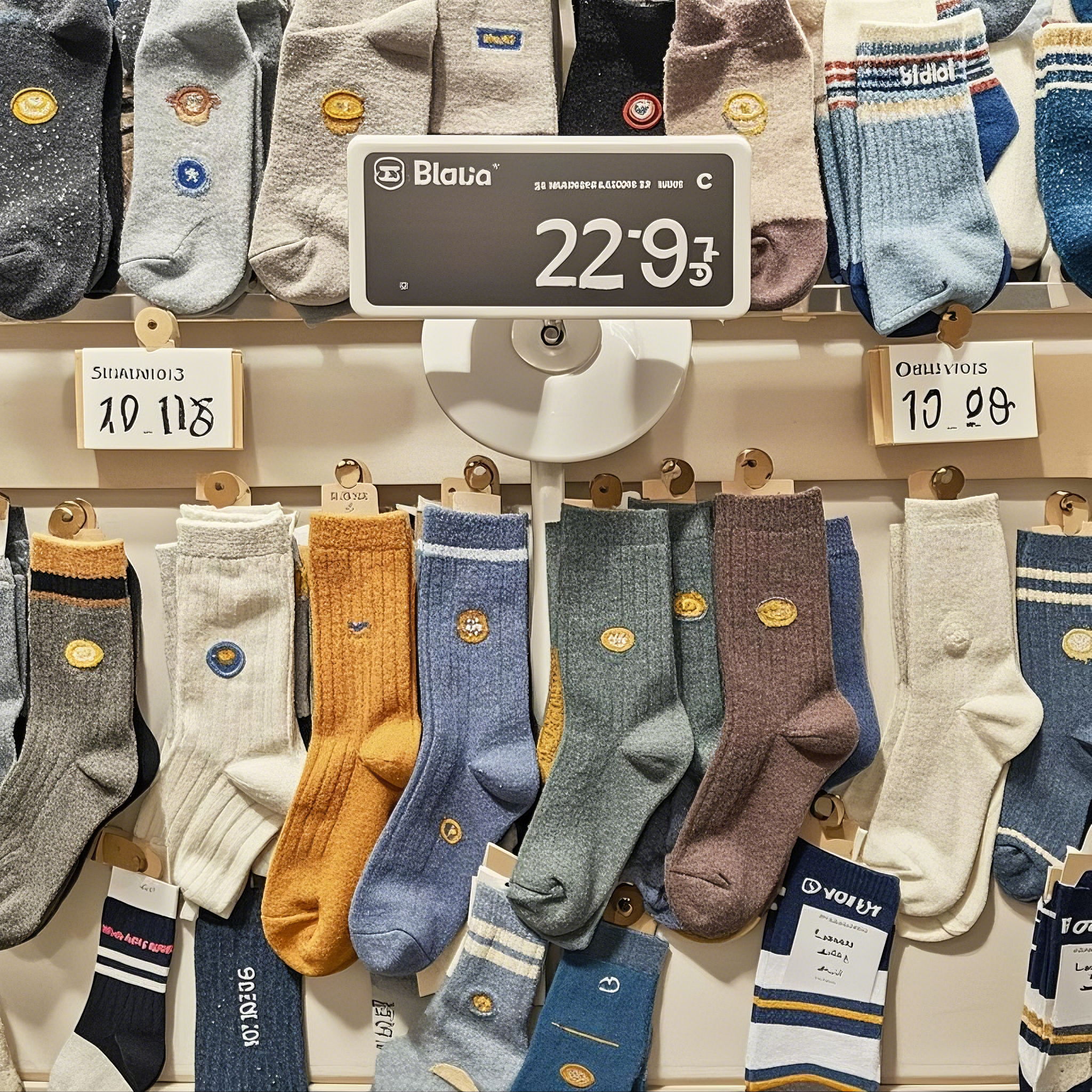 Socks price tag display board